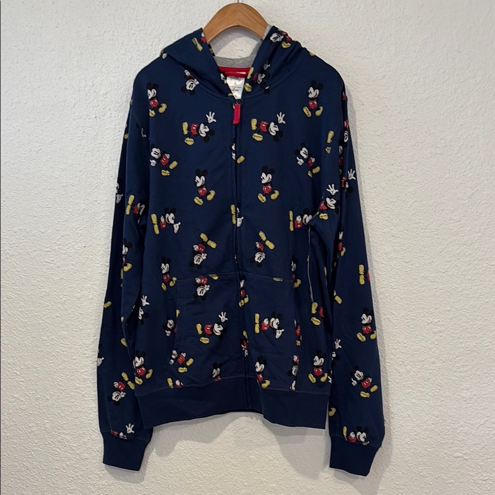 Mickey Mouse Disney Store All Over Print Lightweight Navy Hoodie Unisex Sz. M